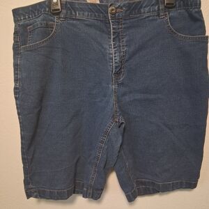 Womens Faded Glory Men's Dark Blue Denim Shorts Size 20W